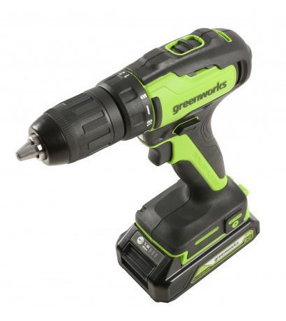 Дрель-шуруповерт аккумуляторная Greenworks 24V GD24DD35 (35 Нм), бесщеточная, без АКБ и ЗУ
