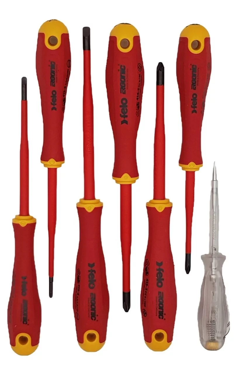 Набор отвёрток ERGONIC E-SLIM диэлектр., серия 413 7 шт. в кейсе FELO 413 807 36