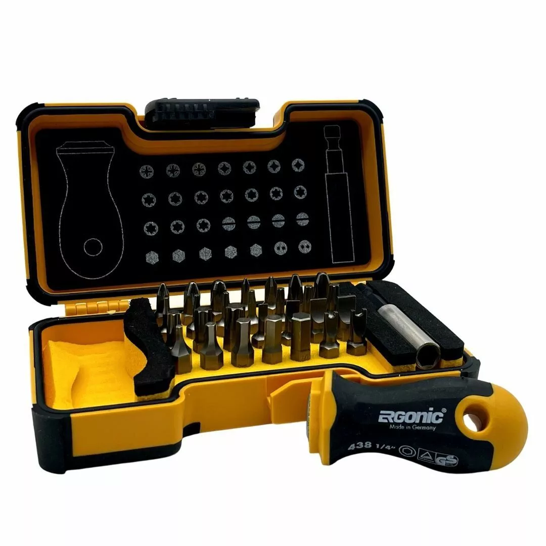 Felo Набор бит SL/PZ/PH/HEX/Tx с рукояткой ERGONIC  и битодержателем в кейсе, 30 шт 02073006