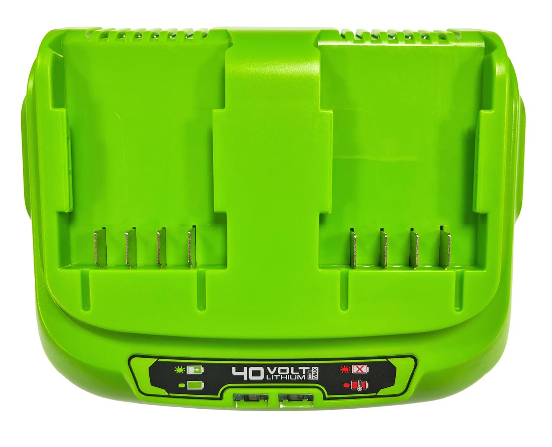 Зарядное устройство двойное быстрое (8 А) Greenworks 40V G40UC8 2938807 (с двумя слотами)