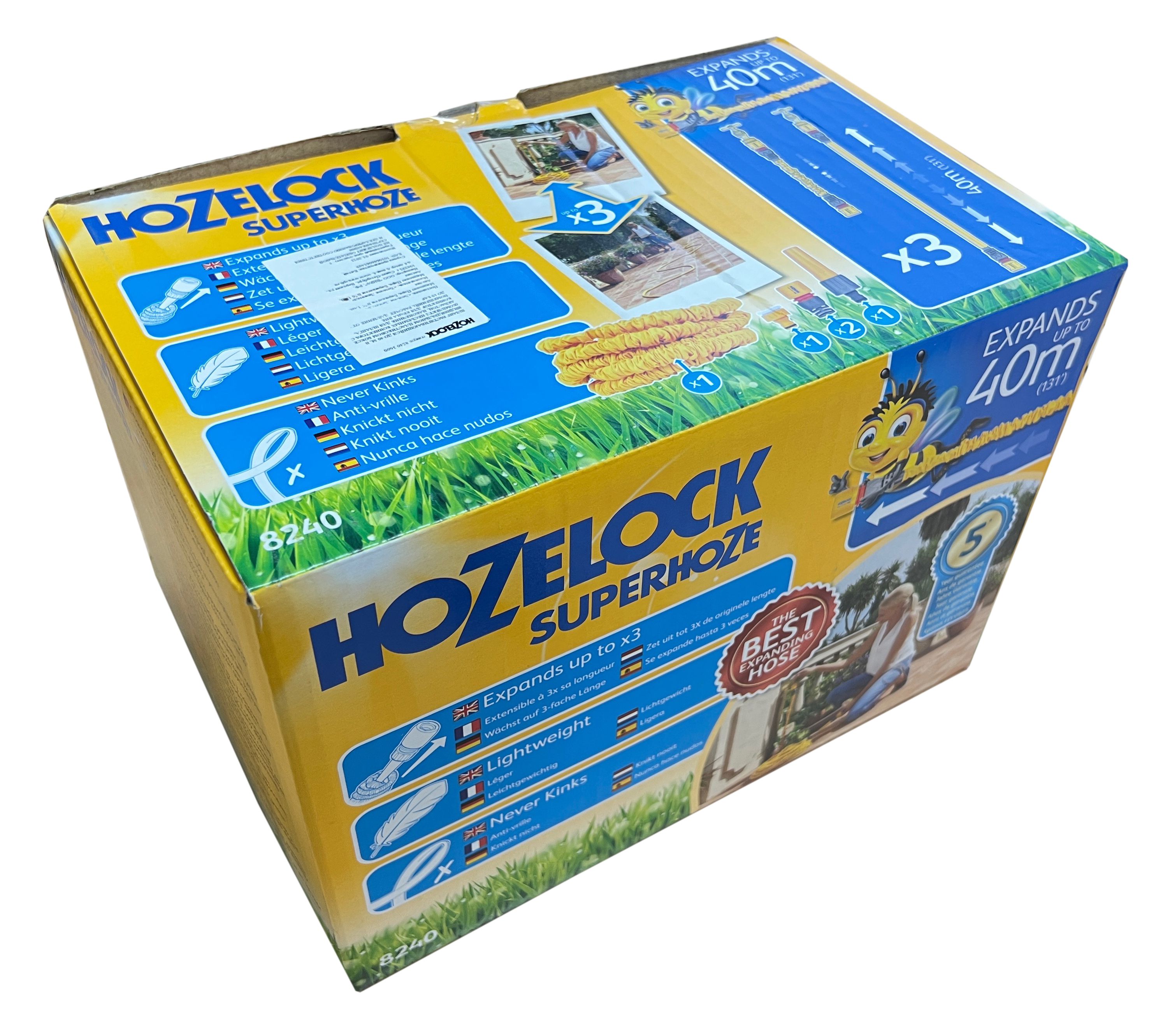 Шланг для полива HoZelock 8240 растягивающийся 40 м с коннекторами и наконечником для шланга