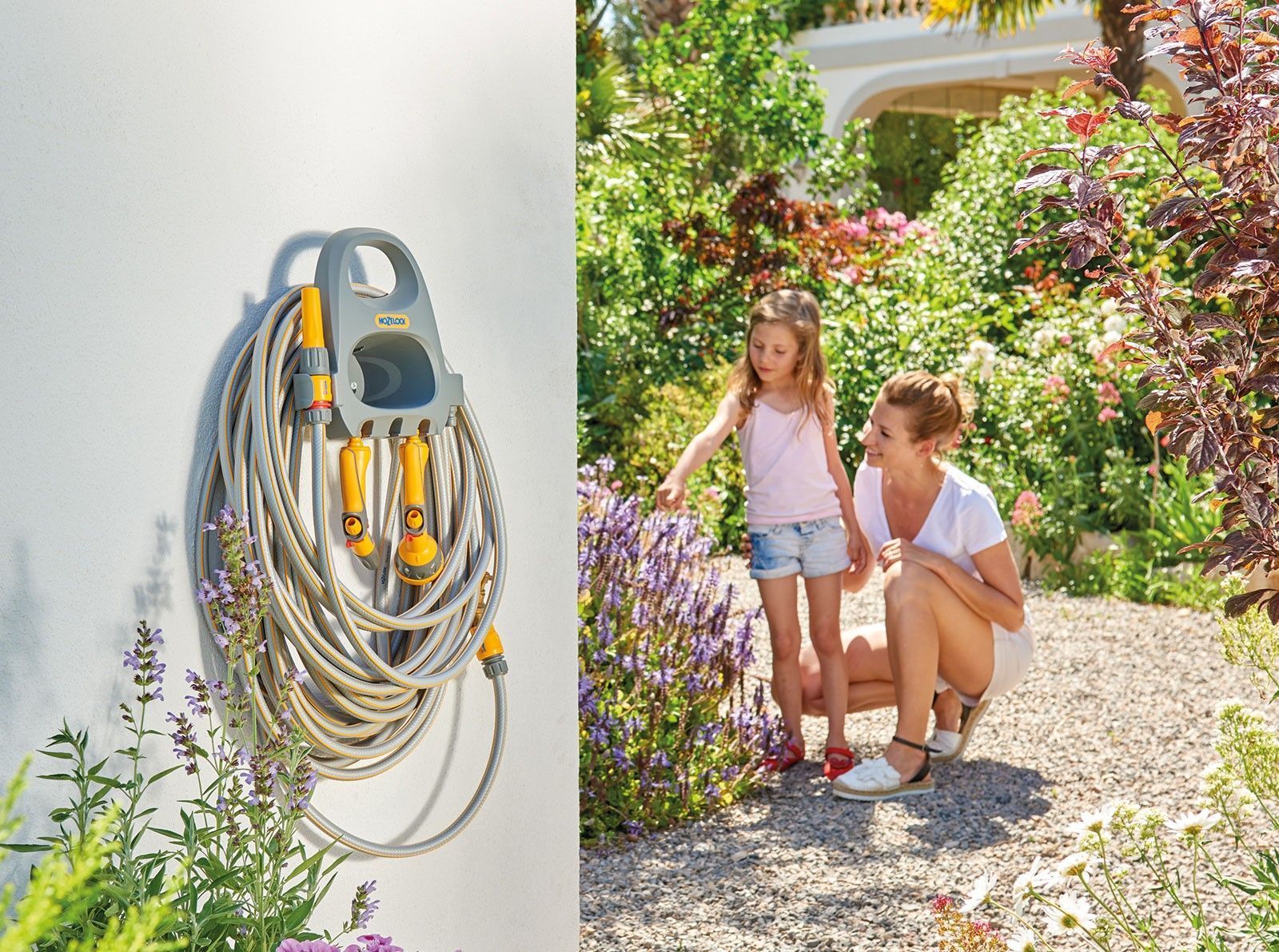 Держатель hozelock 2364 со шлангом 1/2 20 м, коннекторами и наконечником для шланга