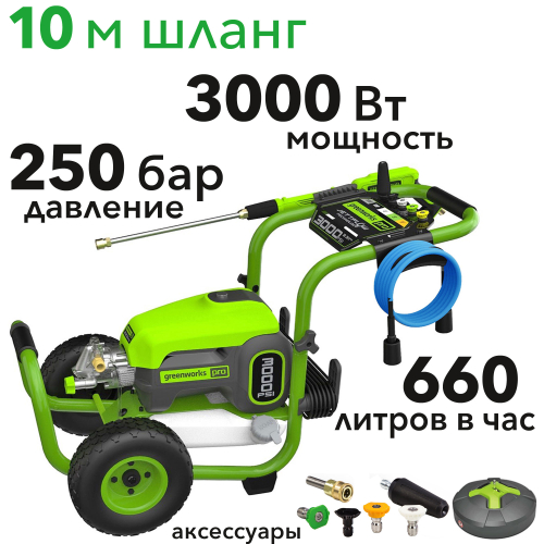Мойка высокого давления Greenworks 250 бар GDPW-Semi-P20 3000W 5106107