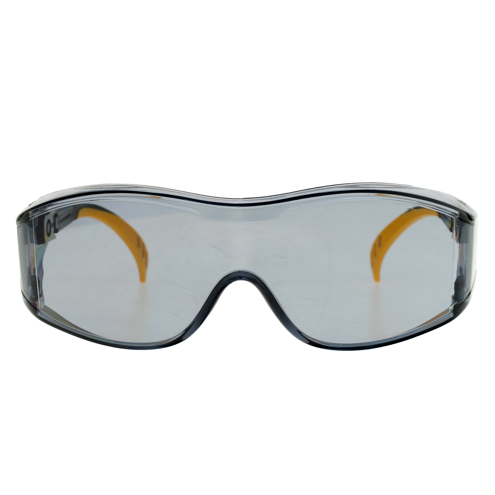 Очки защитные открытые, поликарбонатные, увеличенная дымчатая линза, регулируемые дужки