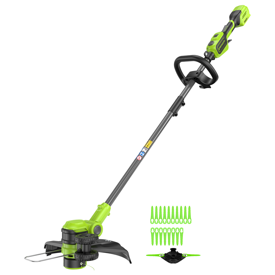 Триммер аккумуляторный Greenworks 33 см 24V GD24LT331 2113407 с пластиковым ножом, бесщеточный, без АКБ и ЗУ