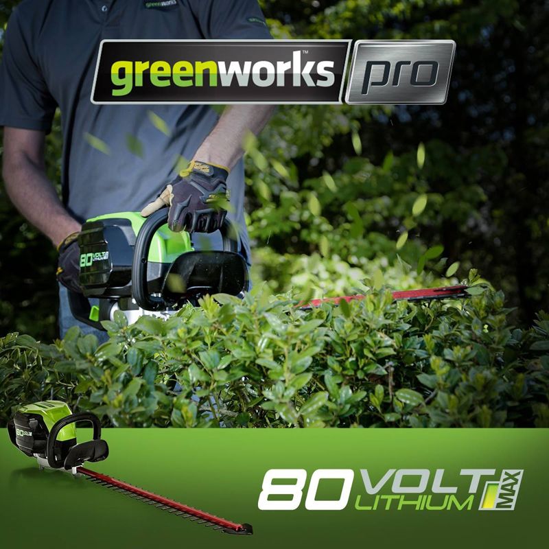 Кусторез аккумуляторный 60 см Greenworks 80V GD80HT, бесщёточный, с АКБ на 4 А*ч и ЗУ