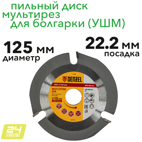 Диск пильный для УШМ, "Мультирез", 125 мм, посадка 22.2 мм