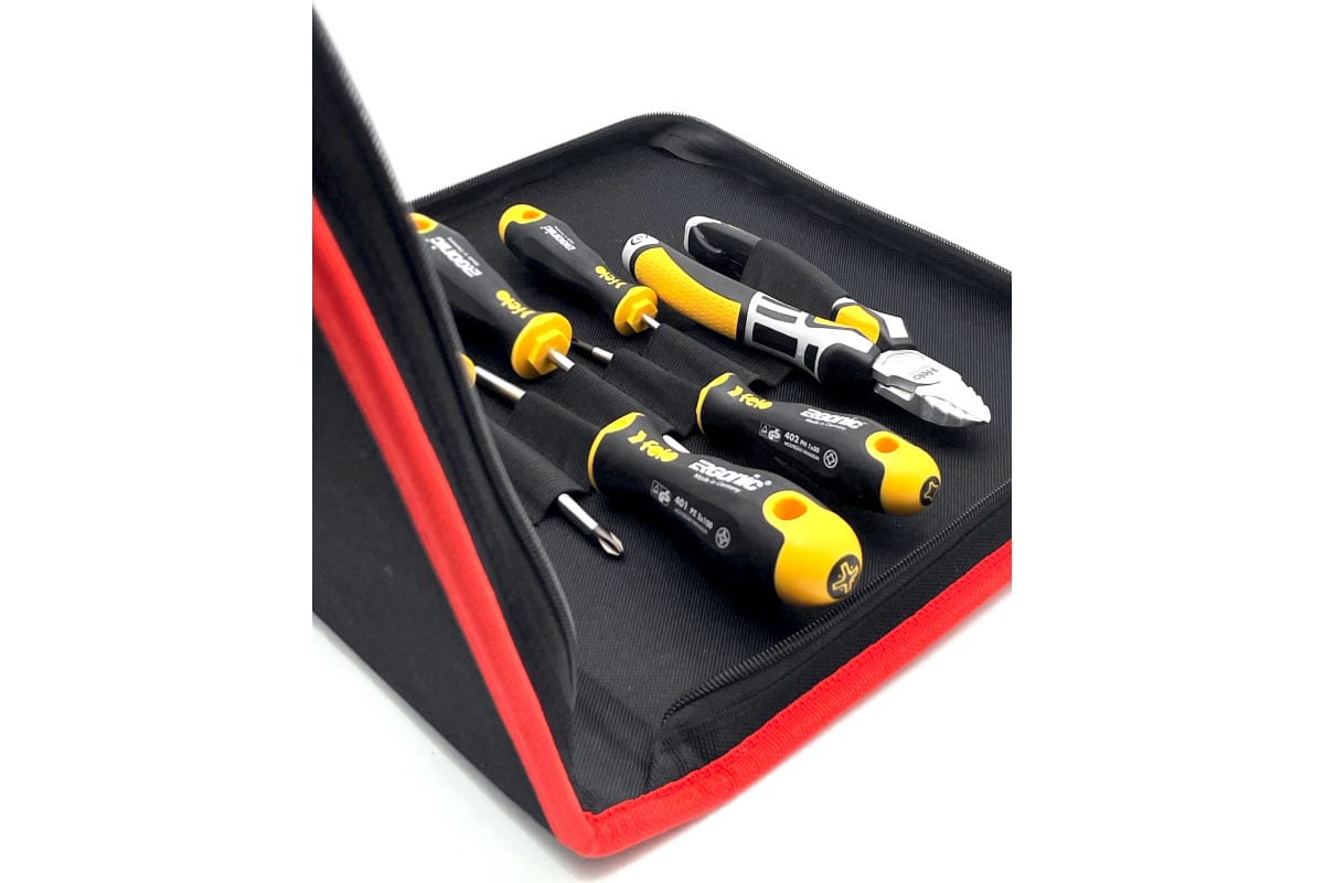 Набор отвёрток FELO Ergonic SL, PH, PZ с бокорезами 160 мм, в сумке 400 906 04