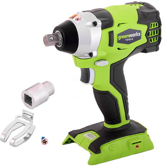 Гайковёрт импульсный аккумуляторный Greenworks 24V GD24IW, бесщёточный