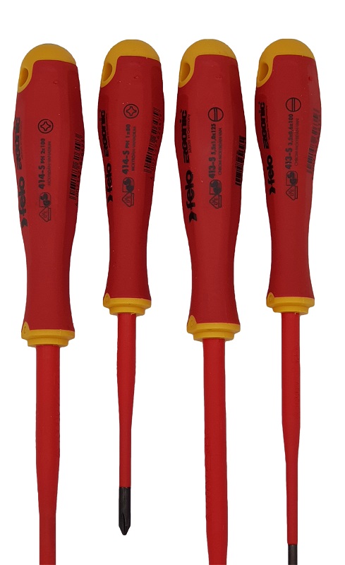 Набор отвёрток ERGONIC E-SLIM диэлектр., серия 413 4 шт. в кейсе FELO 413 841 98