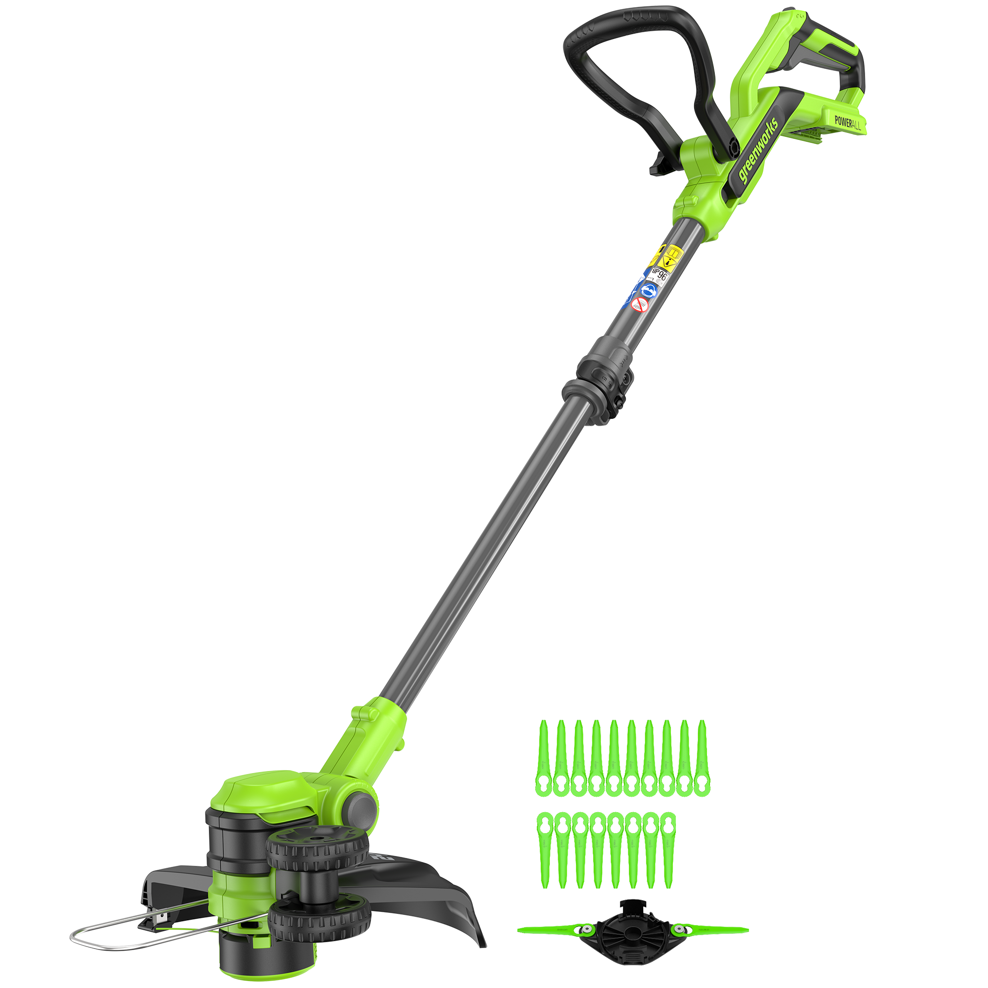 Триммер аккумуляторный Greenworks 30 см 24V G24LT301 2113207 с пластиковым ножом, без АКБ и ЗУ