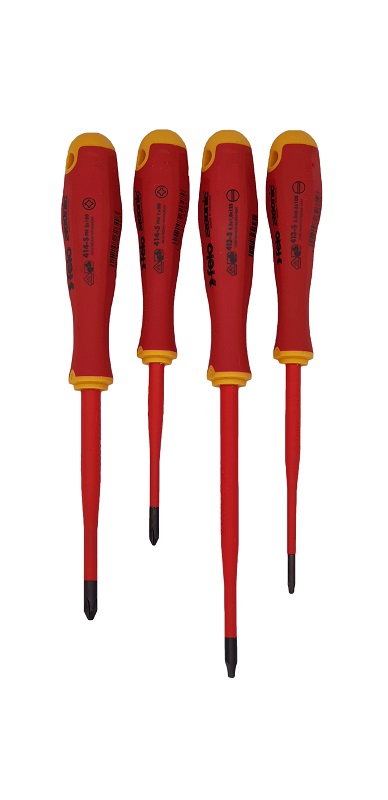 Набор отвёрток ERGONIC E-SLIM диэлектр., серия 413 4 шт. в кейсе FELO 413 841 98