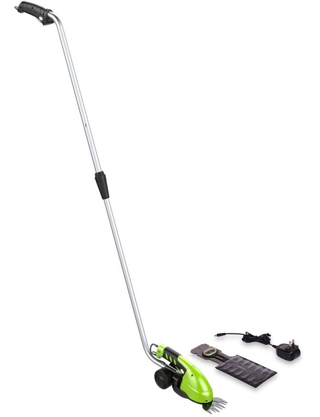 Садовые ножницы-кусторез аккумуляторные Greenworks 3,6V со встроенным аккумулятором на 2 A*ч с ручкой-удлинителем