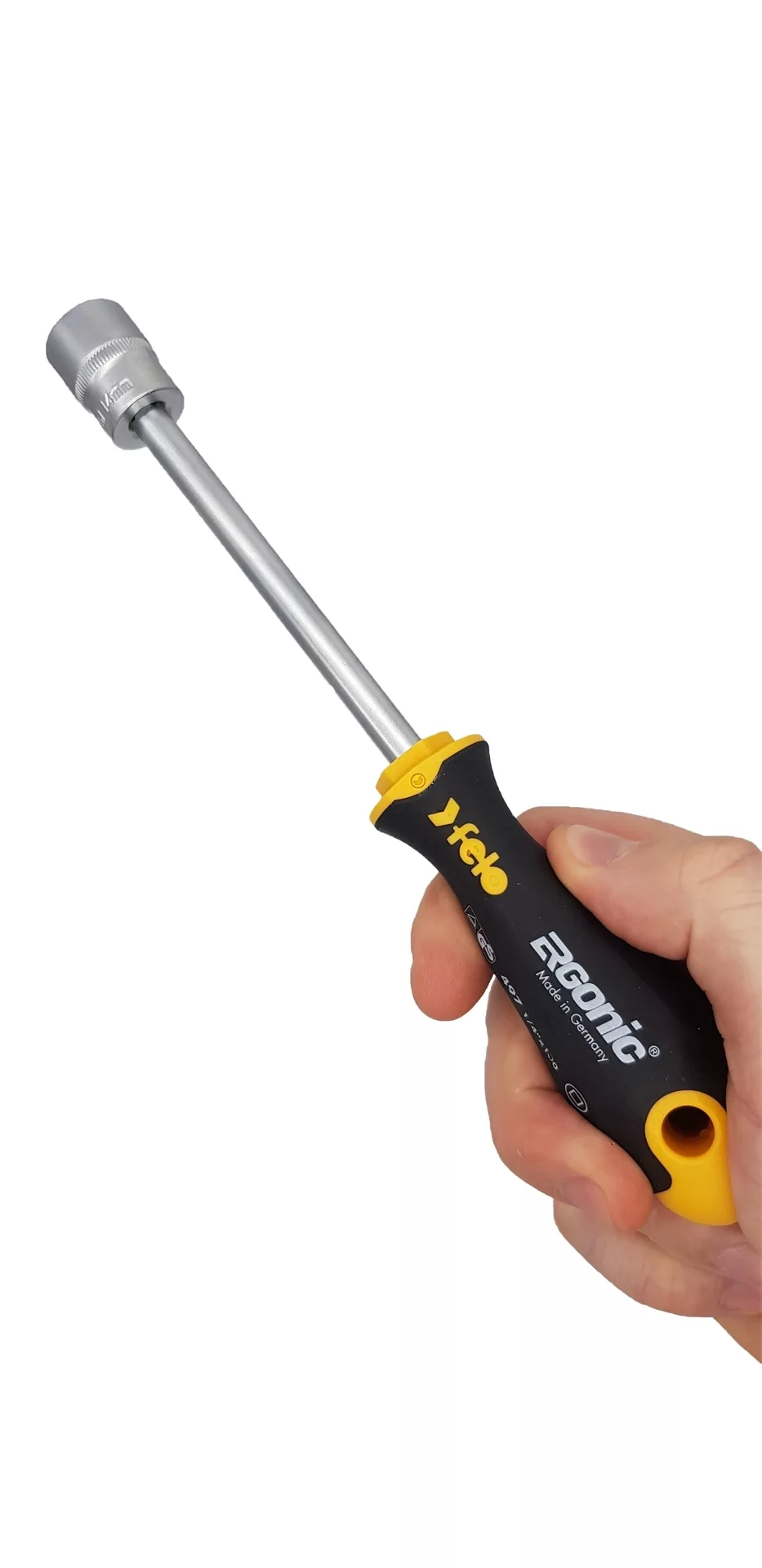 Набор дюймовых головок с трещоткой и отверткой 1/4" ERGONIC в кейсе, 19 шт FELO 057 819 56