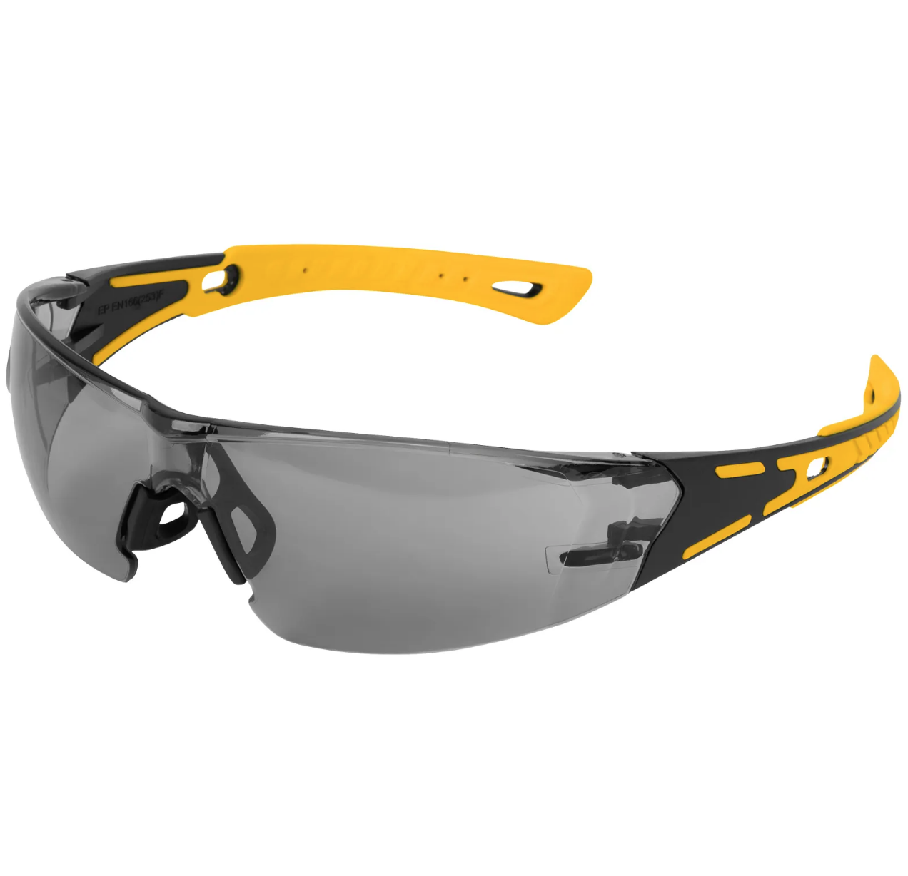 Очки защитные открытые, поликарбонатные, дымчатая линза, двухкомпонентные дужки