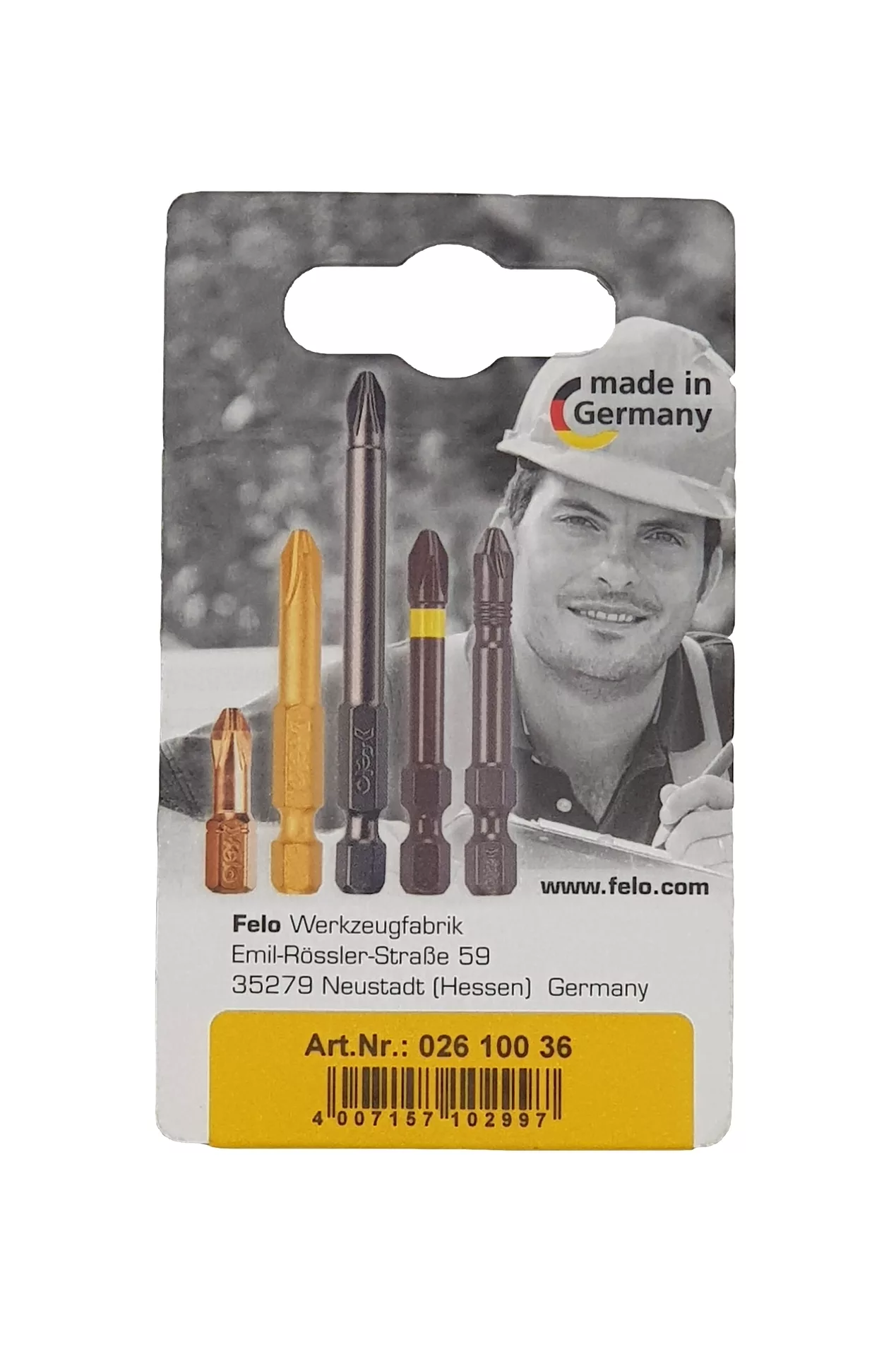 Бита крестовая Torx 10X25, серия Industrial, 2 шт в блистере FELO 026 100 36