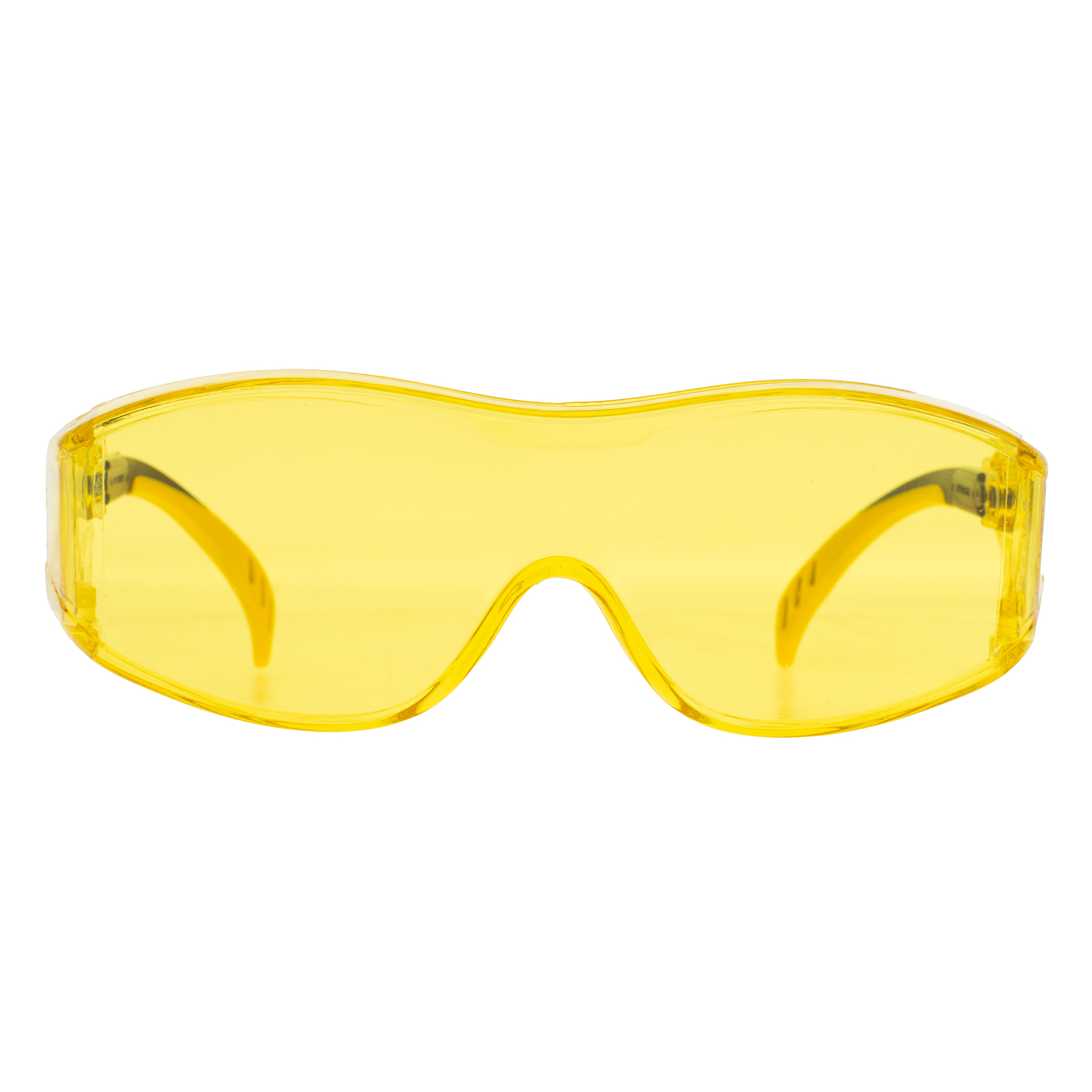 Очки защитные открытые, поликарбонатные, увеличенная жёлтая линза, регулируемые дужки
